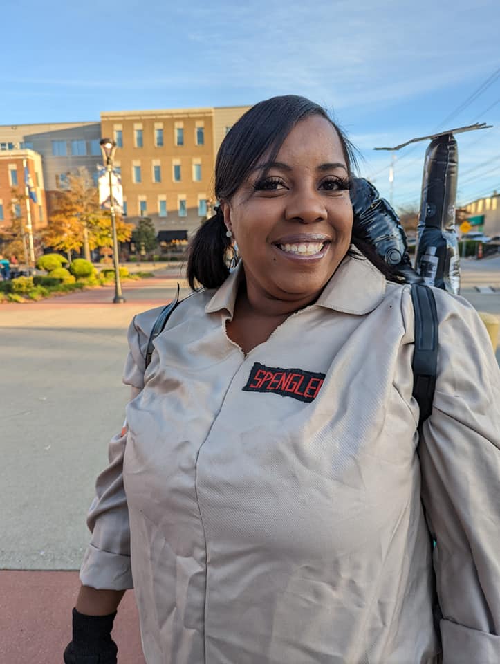 Ghost buster costume at Rockin' Trick or Treat