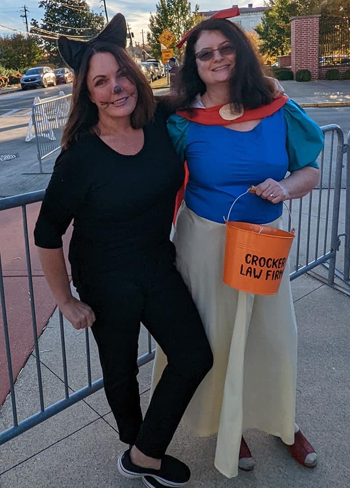 Cyndi Crocker and Gena Jaggers posing at Rockin' Trick or Treat
